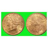 1888 Liberty $20 Gold Double Eagle NGC AU-58