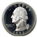 1993-S Silver Proof Washington Quarter 25c