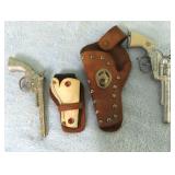 (2) Metal Hubley Cap Guns with (2) Holsters.