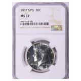 1967 Kennedy Half Dollar SMS NGC MS-67