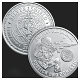 1 Troy oz Against All Enemies Silver Round