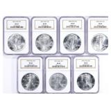 1986 - 2005 $1 ASE Date Run NGC MS-69 (20 Coins)