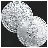 1 Troy oz Sitting Bull .999 Fine Silver Round
