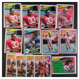 Thirteen (13) 1984 Topps Football incl.