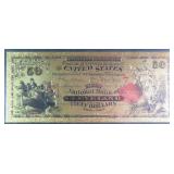 Gold Foil $50 National Currency Fantasy Note