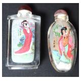 Two (2) Antique Snuff Bottles w/ Lid but No Spoon