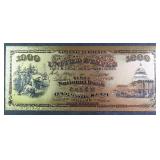 Gold 1000 Dollars Fantasy Note
