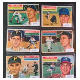 SIX (6) 1956 Topps (GRAY BACK) Baseball Cards