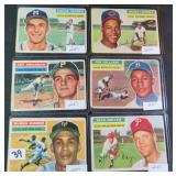 SIX (6) 1956 Topps (GRAY BACK) Baseball Cards