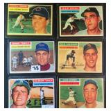 SIX (6) 1956 Topps (GRAY BACK) Baseball Cards