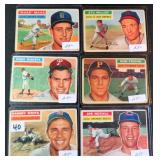 SIX (6) 1956 Topps (GRAY BACK) Baseball Cards