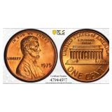 1975 Lincoln Cent PCGS MS-65 RD