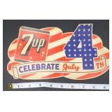 Vintage 7-UP Fourth of July Cardboard Bottle
