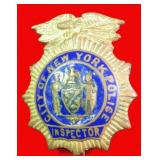 Vintage City of New York Police Inspector Badge
