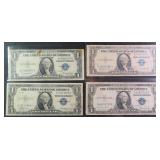 Four (4) 1935 $1 Silver Certificates