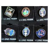 SIX (6) U.S. Space Pin Backs