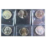 SIX (6) UNC Proof U.S. Nickels