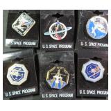 SIX (6) U.S. Space Pin Backs