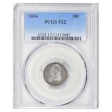1836 Capped Bust Dime PCGS F-12