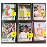 SIX (6) 1973 Topps Baseball Cards