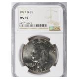 1977-D Eisenhower Dollar NGC MS-65