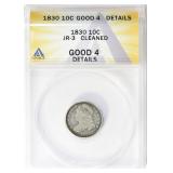 1830 Capped Bust Dime JR-3 ANACS G-04 Details
