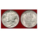 1942 Mercury Dime ANACS AU-58