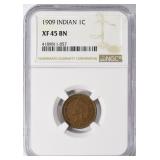 1909 Indian Cent NGC XF-45 BN