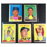 Five (5) 1958 Topps Baseball Cards