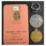 1961 Cloister Coin Club (Ephrata, PA) Souvenir,