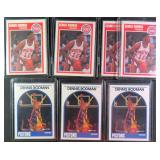 SEVEN (7) 1989-90 Dennis Rodman Cards, WORM
