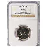 1967 Washington Quarter SMS NGC MS-66