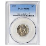 1955 Jefferson Nickel PCGS MS-65