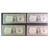 Four (4) 1935 $1 Silver Certificates