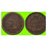 1884 Indian Cent ANACS VF-30 BN