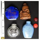 Four (4) Incomplete Antique Snuff Bottles
