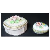 TWO (2) Antiqe Pill Boxes (Coalport and Lefton)