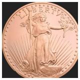 1 oz Saint-Gaudens Copper Bullion Round