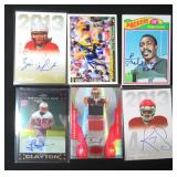Six Signed Football Cards incl. Fred Carr, Kenny