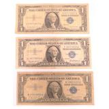 THREE (3) 1957 $1 Silver Certificates