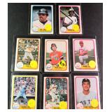 Eight (8) 1981 Fleer incl. Reggie Jackson, Johnny