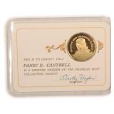 Gold Plated Sterling Silver Franklin Mint Medal