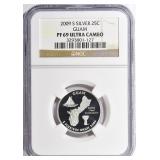 SILVER 2009-S U.S.Quarter Guam NGC Proof-69 UC