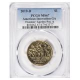 2019-D Innov. $ Georgia Trustees Garden PCGS MS-67