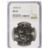 1978-D Eisenhower Dollar NGC MS-65