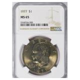 1977 Eisenhower Dollar NGC MS-65