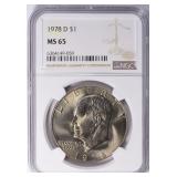 1978-D Eisenhower Dollar NGC MS-65