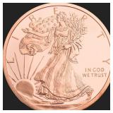 1 oz Walking Liberty Copper Bullion Round