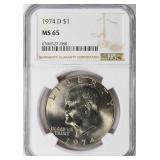1974-D Eisenhower Dollar NGC MS-65