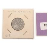 1965 South Africa 10 Cent Coin